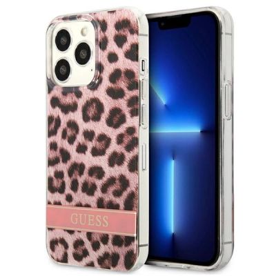 Guess GUHCP13LHSLEOP iPhone 13 Pro / 13 6.1" pink/pink Hardcase Leopard