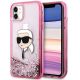 Karl Lagerfeld Glitzer Karl Head Hülle für iPhone 11/XR – Rosa