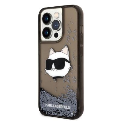 2. Karl Lagerfeld KLHCP14XLNCHCK iPhone 14 Pro Max 6,7" schwarz/schwarz Hardcase Glitter Choupette Head