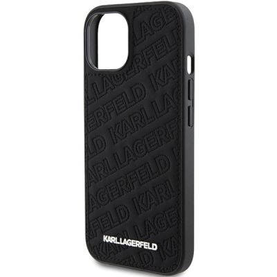 6. Karl Lagerfeld Quilted K Pattern Hülle für iPhone 15 Plus / 14 Plus – Schwarz