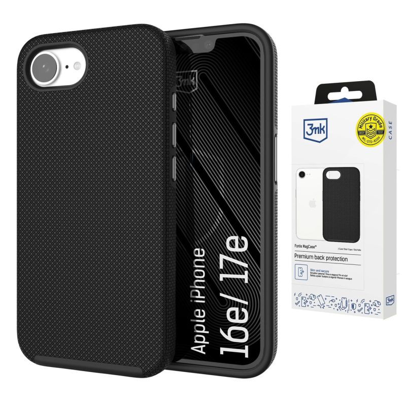 3mk Fortis MagCase für iPhone 16e / 17e - schwarz