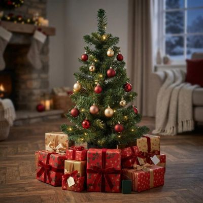 4. NORTON Dekorativer Weihnachtsbaum im Topf, 30 LEDs, Höhe: 90 cm