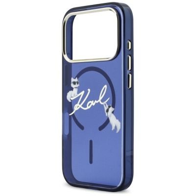 6. Karl Lagerfeld IML Choupettes Karl Script Logo MagSafe Hülle für iPhone 17 Pro - Blau