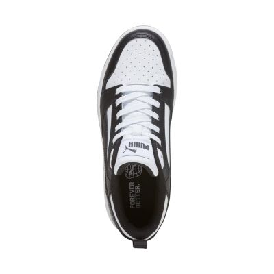 4. Puma Rebound V6 Lo Mid Kinderschuhe weiß und schwarz 393833 01