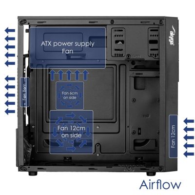 8. AKYGA Micro-Tower-ATX-Gehäuse mit USB-C-Anschluss AK19BK