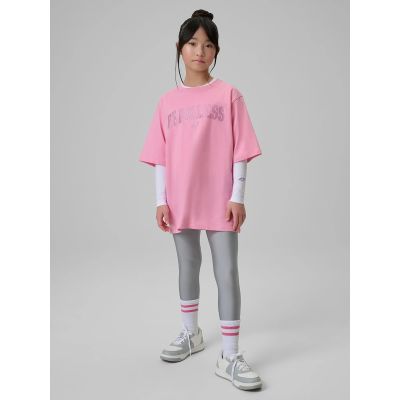 4. Locker geschnittenes Mädchen-T-Shirt mit Aufdruck 4F 4FJRSS26TTSHF3453-56S