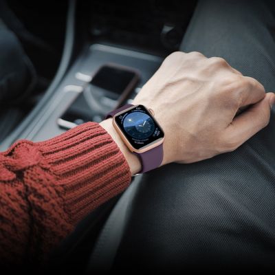 4. Silikonarmband APS für Apple Watch 38/40/41mm Armband Uhrenarmband - Gelb