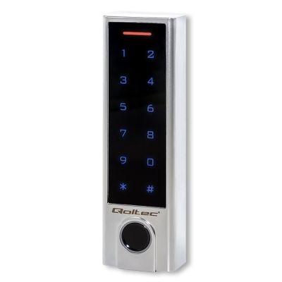 QOLTEC TITAN Touch-Codeschloss mit Fingerabdruckleser | RFID | BT 4.0 | Code | Karte | Schlüsselring | Klingel | IP68