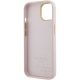 7. Guess Silikon Script Metal Logo & Frame Hülle für iPhone 15 – Rosa