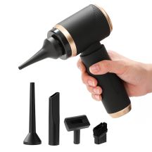 Mini-Handstaubsauger für Autos, faltbar, mit Blasfunktion – Schwarz