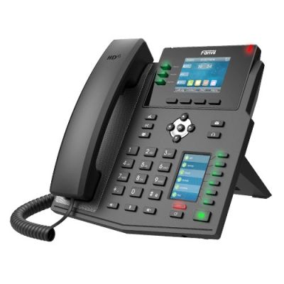 Fanvil X4U Schwarzes VoIP-Telefon mit 12 Leitungen, LCD-Display und WLAN