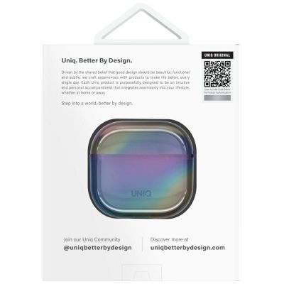 5. Uniq Iridescia AirPods 4 Hängeetui – Holo Multicolor