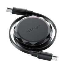 Acefast C13-03 USB-C – USB-C 60 W einziehbares Kabel – Schwarz