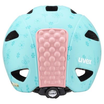 5. Uvex Oyo Style Blumenmuster, cyan matt, Kinderfahrradhelm 50-54