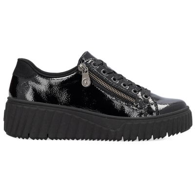 9. Rieker W N2501-00 schwarze Keilschuhe