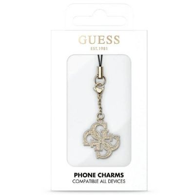 2. Guess Case GUCPM4GID Phone Strap 4G Glitter Charm