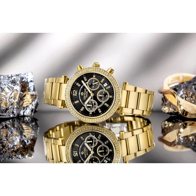 7. Giewont Saphirgold-Schwarze Damenuhr GW3380-B3