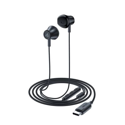 4. Acefast L2 In-Ear-Kopfhörer mit USB-C-Anschluss, Mikrofon und Fernbedienung 1,2 m – Schwarz