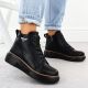 6. Schwarze Damen-Lederstiefeletten mit Keilabsatz Filippo DBT6452