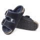 3. Birkenstock Arizona VL Shearling Midnight Suede Leather Insulated Flip-Flops Wide Regular (1020592)