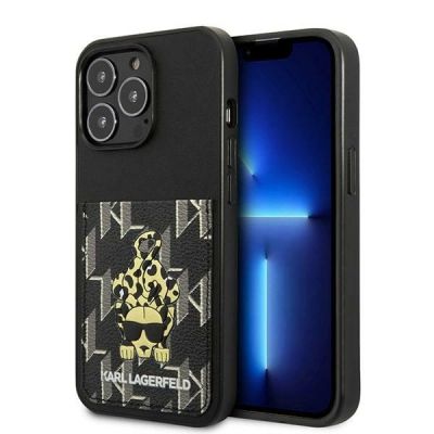 Karl Lagerfeld Karlimals Cardslot Hülle für iPhone 13 Pro / iPhone 13 – Schwarz