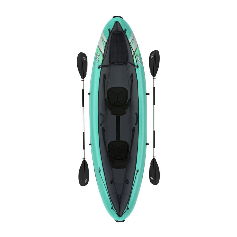 27. Bestway 65052 / 24 Sport Kajak 2-Sitzer Schwarz, Grün, Grau, Mint Acrylnitril-Butadien-Styrol (ABS), Nylon, Polyester, Polypropylen (PP), Polyvinylchlorid (PVC) Aufblasbares Kajak