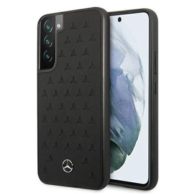 Mercedes Lederhülle mit Sternenmuster für Samsung Galaxy S22+ – Schwarz