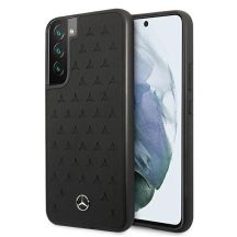Mercedes Lederhülle mit Sternenmuster für Samsung Galaxy S22+ – Schwarz