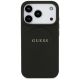 3. Guess MagSafe Hülle mit genarbtem Goldring für iPhone 18 Pro / 17 Pro – Schwarz