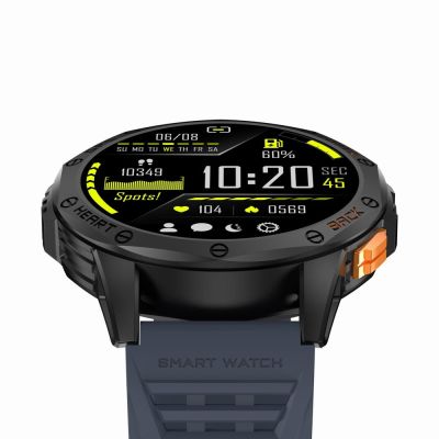 6. GRAVITY GPS GT24-1 Herren-Smartwatch, schwarzes Silikonarmband + marineblaues Silikonarmband