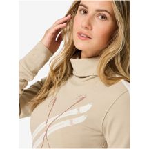 Damen-Longsleeve mit Stehkragen SUPER.NATURAL W KRYSSEDE SKI ROLL NECK beige
