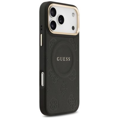 4. Guess Peony Hot Stamp MagSafe Case für iPhone 17 Pro Max - Schwarz