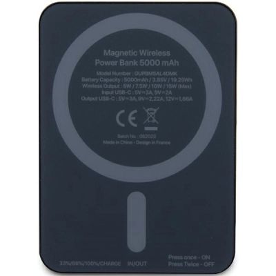 3. Guess MagSafe Metal Script Logo Induktions-Powerbank 15 W 5000 mAh – Schwarz