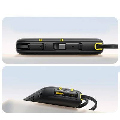 8. Baseus EnerFill FC31 20000mAh 45W Powerbank mit Digitalanzeige und 2 integrierten USB-C-Kabeln – Schwarz