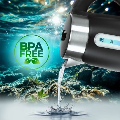 10. ELDOM Kabelloser Wasserkocher C185C TRIPO Schwarz 1000W 0,8 L, BPA-frei, isoliert