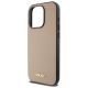 6. DKNY MagSafe iPhone 15 Pro Max Hülle mit genarbtem Metalllogo – Beige