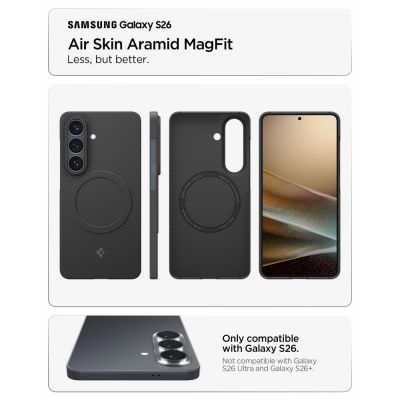 11. Spigen AirSkin Aramid Mag MagSafe Hülle für Samsung Galaxy S26 - Schwarz