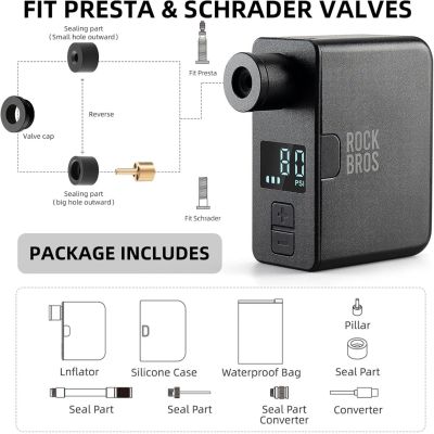 4. Rockbros Mini-Elektropumpe AS1 PRO 120 PSI