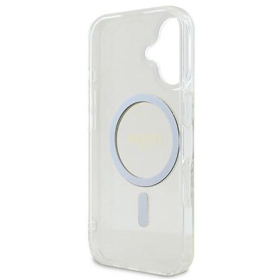 7. Guess IML Glitter Circle MagSafe Hülle für iPhone 16 – transparent