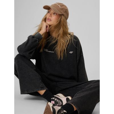 3. Locker geschnittenes Damen-Sweatshirt mit Print 4F 4FKAW26TSWSF3185-20S