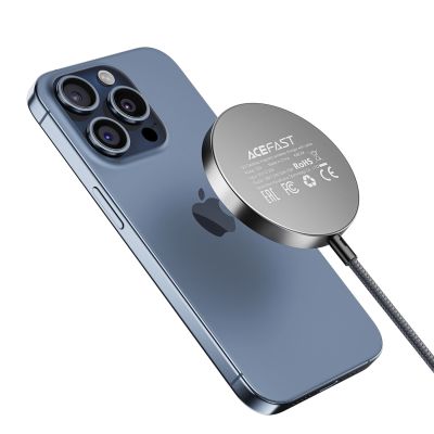 4. Acefast E24 Qi2 15W magnetisches induktives Ladegerät mit 1,2m USB-C-Kabel - Schwarz