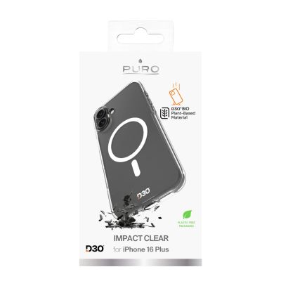 2. Puro Impact Clear D3O MagSafe Silikonhülle für iPhone 16 Plus – transparent