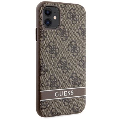 4. Guess GUHCN61P4SNW iPhone 11 / Xr braun/braunes Hardcase 4G Stripe