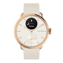 Withings ScanWatch 2 Hybrid-Uhr – Edelstahl – Hybrid-Smartwatch mit Armband – Fluorelastomer – Handgelenkumfang: 146–211 mm – Unifarben – Bluetooth – 34,6 g – Sand