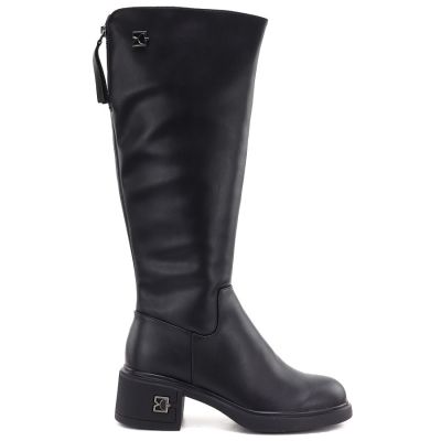 2. Schwarze Damen-Ankle-Boots aus Leder, Vinceza FIO27-67056