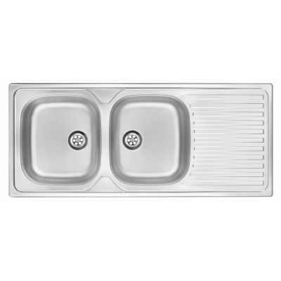 2-Becken-Edelstahlspüle mit Abtropffläche ZEU 0210 5908212005590