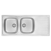 2-Becken-Edelstahlspüle mit Abtropffläche ZEU 0210 5908212005590