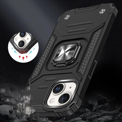 7. Wozinsky Ring Armor iPhone 15 Plus iPhone 15 Plus Ring Armor Hülle – Blau
