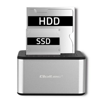 6. QOLTEC Dockingstation für 2 Festplatten 2x HDD/SSD 2,5"/3,5" SATA | USB 3.0 | KLONEN