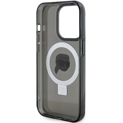 7. Karl Lagerfeld KLHMP15LHMRSKHK iPhone 15 Pro 6,1" schwarz/schwarz Hardcase Ringständer Karl Head MagSafe